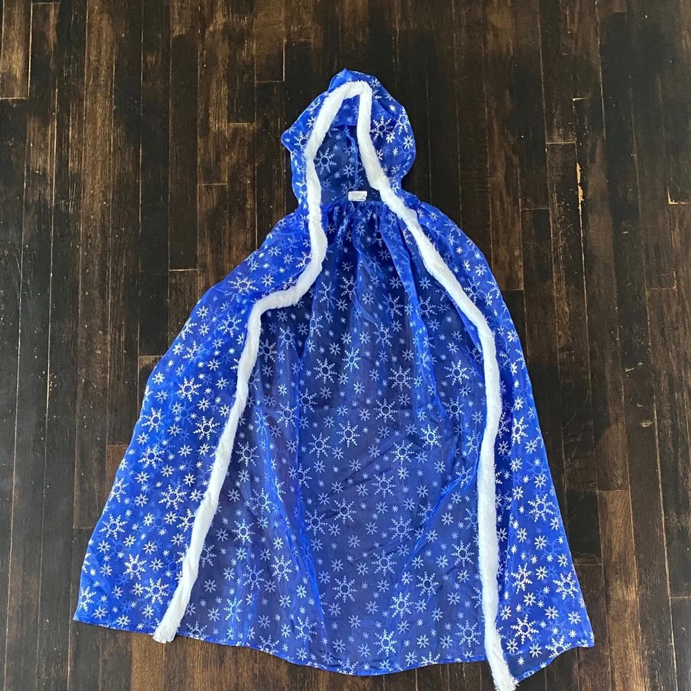 Disney Frozen Elsa Snow Queen Princess Costume Blue Snowflake Size 6/8T
